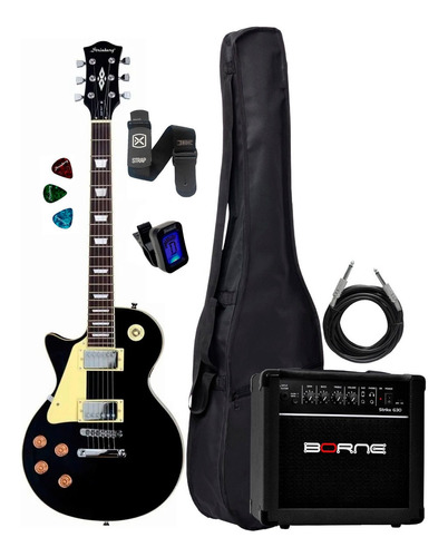 Kit Guitarra Strinberg Lps230 Bk Lh Capa Cubo + Acessórios
