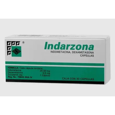 Indarzona cápsula 25 mg\u002F0,5 mg, 30 cápsulas - Streger, s.a. | Envío gratis