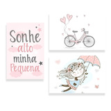 Placas Quadros Quarto Bebê Infantil Menina Sonhe Alto 60x40