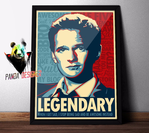 Quadro How I Met Your Mother Serie Netflix Barney C/ Vidro