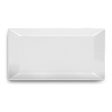 Set X6 Platos Porcelana Rectangulares Oxford Blancos