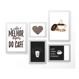 Kit Quadros Decorativos Com Moldura Cafeteria Lanchonete Bar