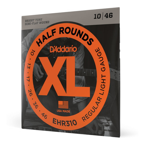 Encordoamento Para Guitarra Semi-flat 10-46 D'addario Half Rounds Ehr310