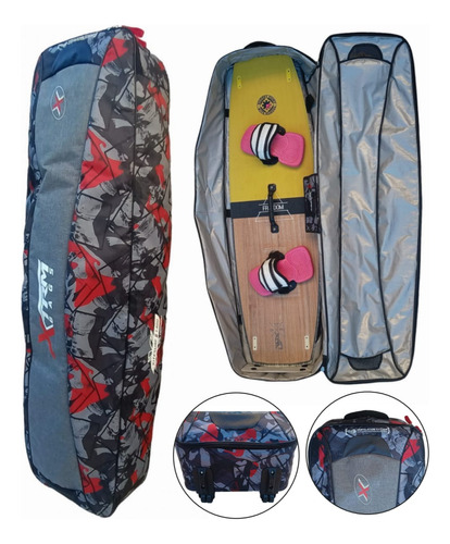 Bolso Boardbag Kite & Tabla 1.40 M C Rueda Equipo  Completo 