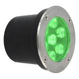 Balizador Spot Led Embutir Chão Piso Jardim 7w Verde Bivolt