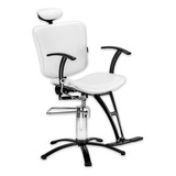 Sillón De Barbería Peluquería Luna Blanco Reclinable Dompel