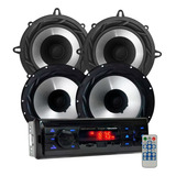 Rádio Roadstar + 4 Alto Falante Bomber 5 E 6 Pol 100w Cada