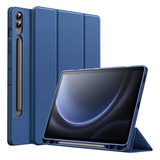 Funda Con Porta Lapiz Para Galaxy Tab S9 Fe Plus 12.4 Azul 
