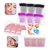 Kit 100 Pares Pads Gel 100 Escovinhas 100 Lip Gloss Cílios