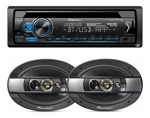 Toca Cd Pioneer Bluetooth Deh-s4280bt + Falante 69 Pol 300w