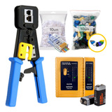 Kit Crimpar Alicate Ezcrimp Cat6 + Conector Rj45 + Testador