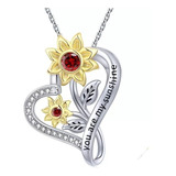 Collar Girasol Doble Plata 925 Joya Mujer