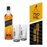 Whisky Johnnie Walker Black Label 12 Años 750ml + 2 Vasos