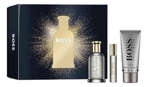 Kit Perfume Masculino Hugo Boss Bottled Edp 100ml + Perfume De Bolsa 10ml + Gel De Banho 100ml | 100% Original Lacrado Com Selo Adipec E Nota Fiscal