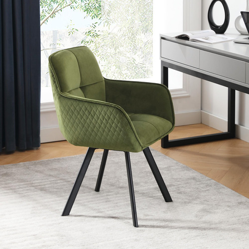 Onevog Silla De Escritorio De Terciopelo Verde Oliva Cómoda