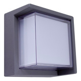 Lampara Cubo Muro Led Exterior Gris 15w Luz Suave Cálida Tecnolite Hled-1051/30/g