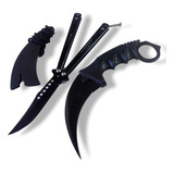 Set Kerambit Mariposa Cuchillo Negro Combo Cs Go Funda Bn53