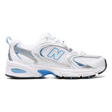 New Balance 530 En Blanco Y Azul Metálico 