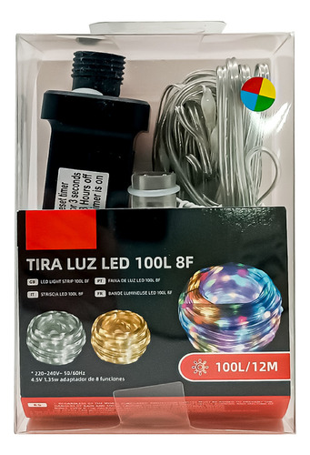 Tira De Luz Led Multicolor 12 Metros 100 Luces