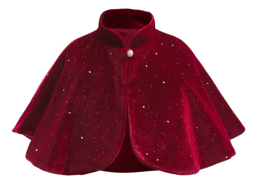 Capa Mantón Rojo Niña Para Vestido De Fiesta Navidad