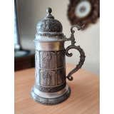 Gran Tarro Cervecero Pewter Grabados En Relieve Apostoles