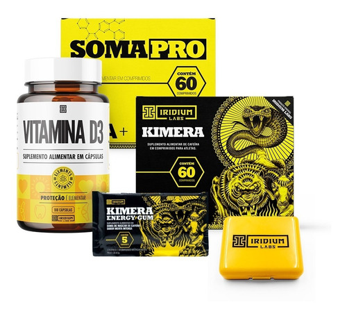 Kimera Thermo + Soma Pro + Vitamina D + Kimera Gum Un + Caps Sabor Sem Sabor