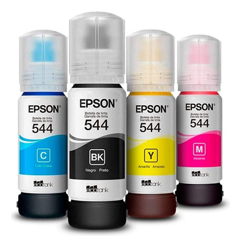 Kit De Tintas T544 Pt Magenta Amarela Ciano Original Epson