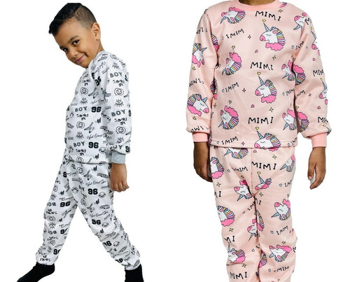 Pack 3 Pijama Conjunto Forro Polar  Niña Niño Juvenil