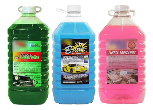 Shampoo Verde, Brillo Express Y Apc Tapizados Full Car 