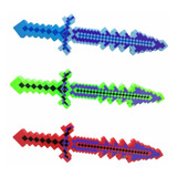 Espada De Brinquedo Minicraft Luz E Som Pixel Grande