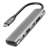 Slim 5 Em 1 Usb C Hub 60w Pd Docking Station 3.5mm Audio