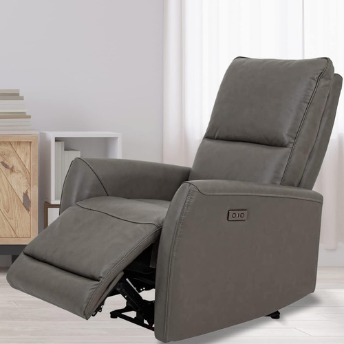 Sillón Reclinable Eléctrico De Piel Para Sala Tv Jermell 