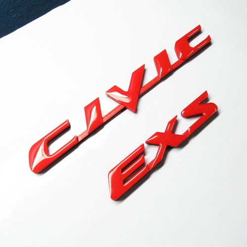 Emblemas Honda Civic Emotion Maleta Exs Rojo Pega 3m Foto 3