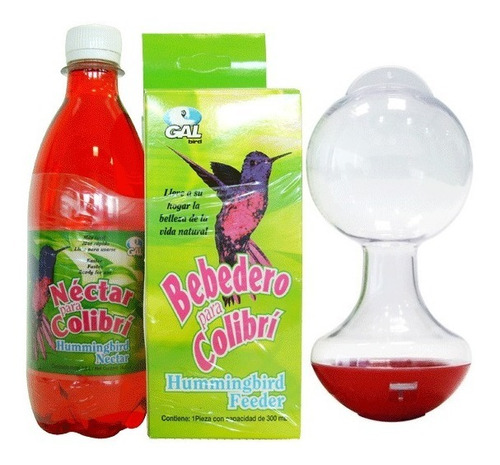 Alimentador Bebedero 300ml P/ Colibrí + Botella Néctar 500ml