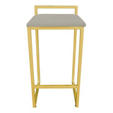 Banqueta Pietra Suede Base Dourado D'rossi Cor Marrom Rato