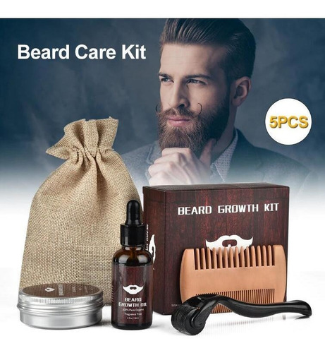 Kit De Crecimiento De Barba De 5 Piezas Set De Aseo