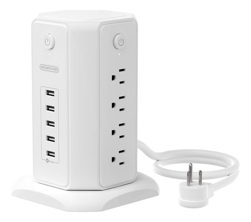 Enchufe Inteligente Marca Ntonpower 8 Tomas/5 Usb/8ft/blanco