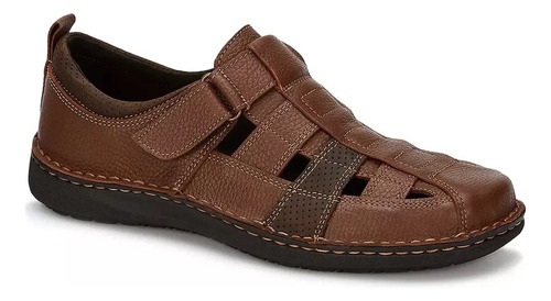 Huarache Ferrato Sandalias Confort Caballero Cafe Piel