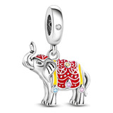 Dije Charm De La Suerte Elefante Hindu Plata S925