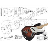 Plan De Fender Jazz Bass 4 Cuerdas  Escalada Completa Impres