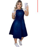 Jardineira Evangelica Jeans Salopete Vestido Rodado Cristã