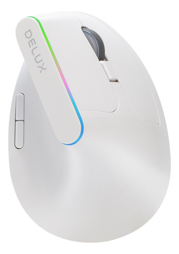 Delux Mouse Ergonômico Sem Fio Bluetooth, 4000 Dpi, Luz Led