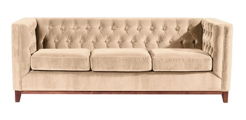 Sofa Laster 3 Puestos Tela Beige