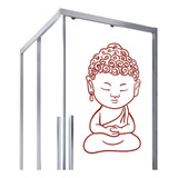 Adesivo Para Vidro Box  Vermelho Buda Meditando