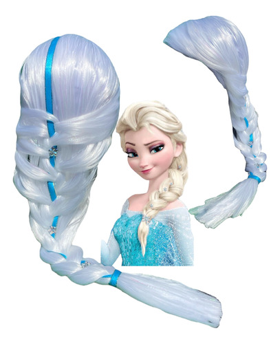 Peluca Elsa Frozen Princesas Disney Blanca Niña