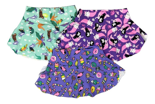 Kit 5 Short Saia Infantil Feminino Roupas Atacado