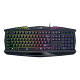 Teclado Gamer Genius Gx Gaming Scorpion K220 Qwerty Español Color Negro Con Luz De 7 Colores