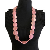 Collar Largo De Gemas Rosa Bijou