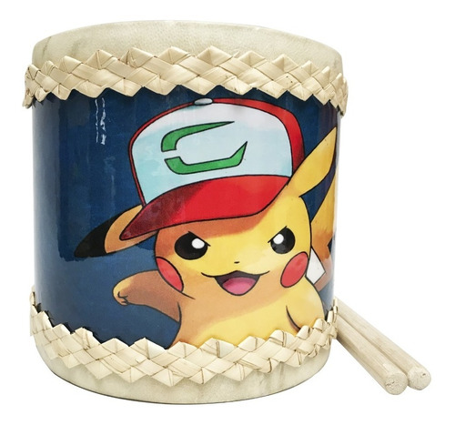 Instrumento Musical Tambor Artesanal Pikachu Personalizado