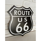 Cuadro Route 66 Black Letrero De Metal Estilo Antiguo